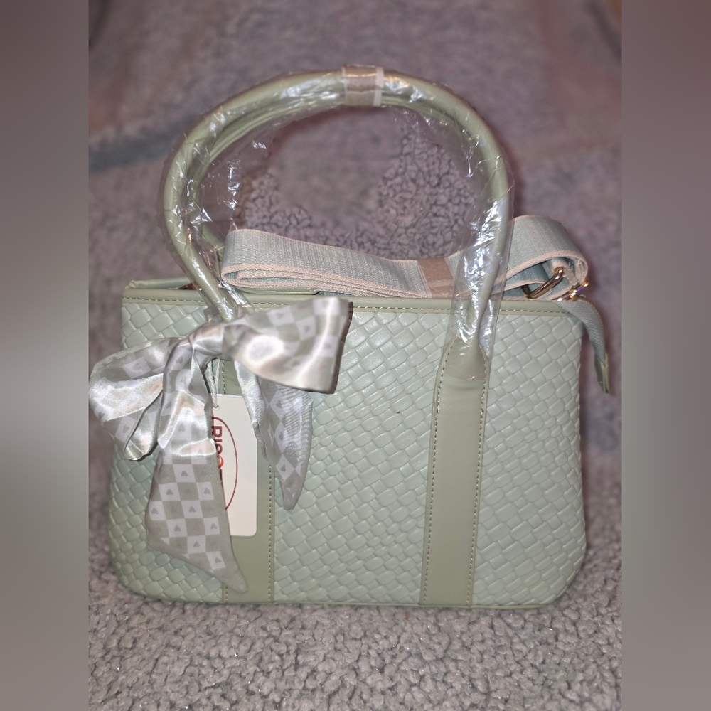 Elegant Woven Handbag in Light Green